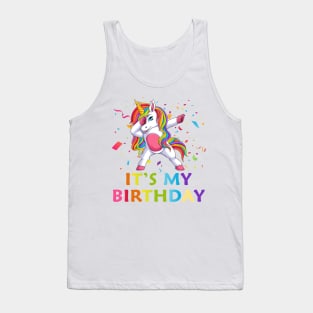 Cute Dabbing Unicorn Birthday Girl Tank Top